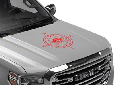 SEC10 Pirate Compass Hood Decal; Red (Universal; Some Adaptation May Be Required)