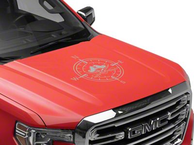 SEC10 Pirate Compass Hood Decal; Silver (Universal; Some Adaptation May Be Required)