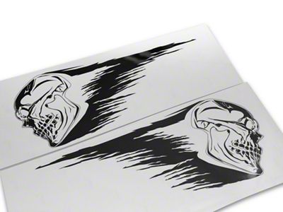 SEC10 Skull Crash Side Graphics; Gloss Black (99-25 Sierra 1500)