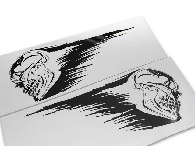 SEC10 Skull Crash Side Graphics; Gloss Black (99-24 Sierra 1500)