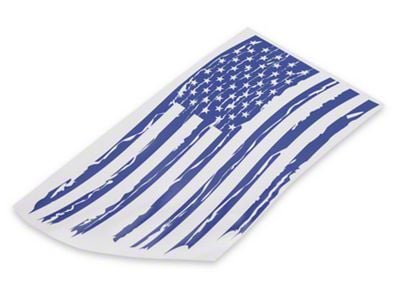 SEC10 Vertical Tailgate Distressed Flag Decal; Blue (99-25 Sierra 1500)