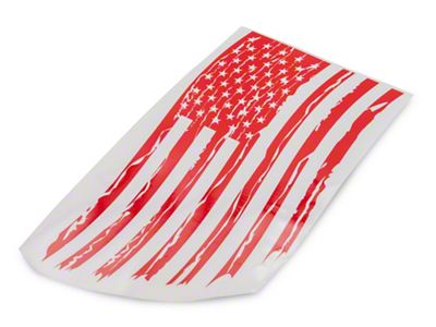 SEC10 Vertical Tailgate Distressed Flag Decal; Red (99-24 Sierra 1500)