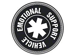 SEC10 Emotional Support Vehicle Decal; Matte Black (Universal; Some Adaptation May Be Required)