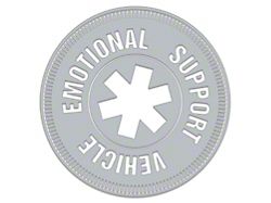 SEC10 Emotional Support Vehicle Decal; Silver (Universal; Some Adaptation May Be Required)