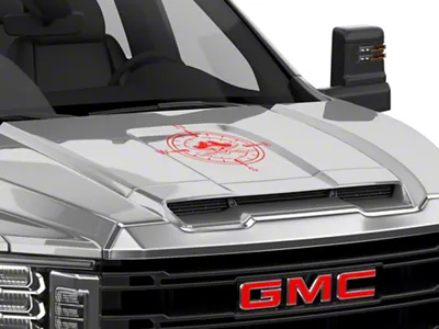 SEC10 Pirate Compass Hood Decal; Red (Universal; Some Adaptation May Be Required)