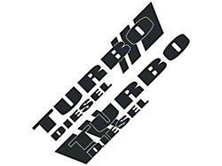 SEC10 Turbo Diesel Decals; Gloss Black (01-25 Sierra 2500 HD)