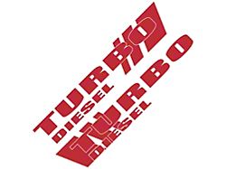 SEC10 Turbo Diesel Decals; Red (01-25 Sierra 2500 HD)
