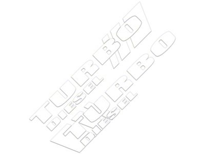 SEC10 Turbo Diesel Decals; White (01-25 Sierra 2500 HD)