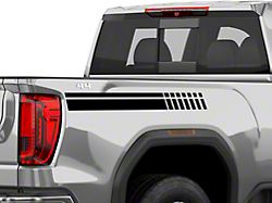 SEC10 Dashed Bed Stripes; Matte Black (01-25 Sierra 3500 HD)
