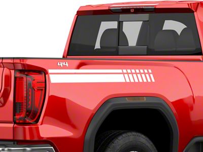 SEC10 Dashed Bed Stripes; White (01-25 Sierra 3500 HD)
