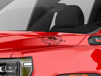 SEC10 Small Pirate Compass Decals; Matte Black (Universal; Some Adaptation May Be Required)