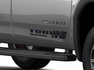 SEC10 Turbo Diesel Decals; Gloss Black (01-25 Sierra 3500 HD)