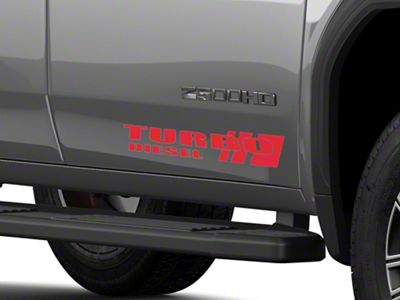 SEC10 Turbo Diesel Decals; Red (01-25 Sierra 3500 HD)