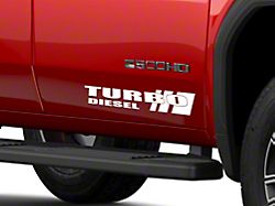 SEC10 Turbo Diesel Decals; White (01-25 Sierra 3500 HD)