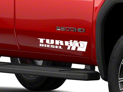 SEC10 Turbo Diesel Decals; White (01-25 Sierra 3500 HD)