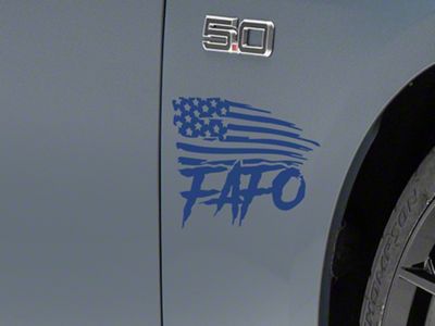SEC10 FAFO Small Flag Decal; Blue (Universal; Some Adaptation May Be Required)