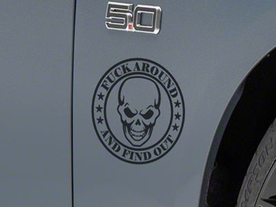 SEC10 FAFO Skull Decal; Matte Black (Universal; Some Adaptation May Be Required)
