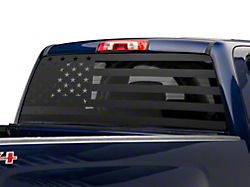 SEC10 Full Window American Flag Decal; Matte Black (99-24 Silverado 1500)