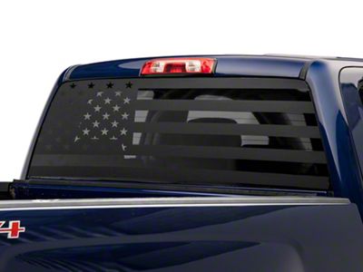 SEC10 Full Window American Flag Decal; Matte Black (99-24 Silverado 1500)