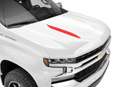 SEC10 Hood Accent Decal; Red (19-24 Silverado 1500)