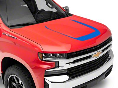 SEC10 Hood Decal; Blue (19-24 Silverado 1500)