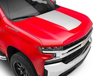 SEC10 Hood Decal; Silver (19-25 Silverado 1500)