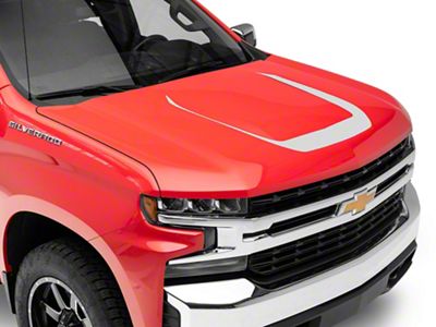 SEC10 Hood Decal; Silver (19-23 Silverado 1500)
