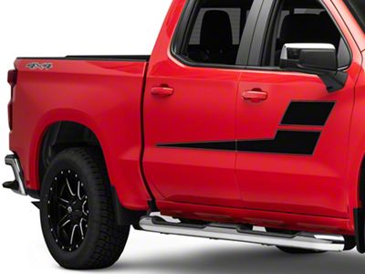 SEC10 Horizontal Side Stripes; Gloss Black (99-24 Silverado 1500)