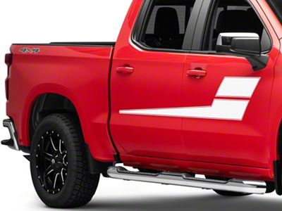 SEC10 Horizontal Side Stripes; White (99-24 Silverado 1500)