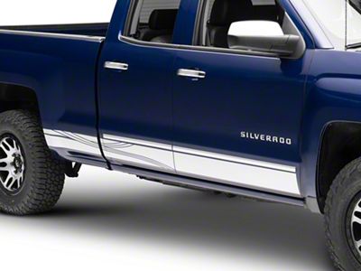 SEC10 Rocker Stripe Curves; White (99-24 Silverado 1500)