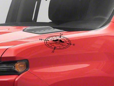 SEC10 Small Pirate Compass Decals; Matte Black (Universal; Some Adaptation May Be Required)