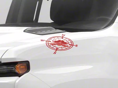SEC10 Small Pirate Compass Decals; Red (Universal; Some Adaptation May Be Required)