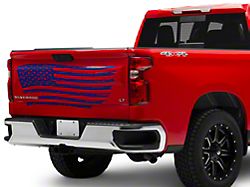 SEC10 Tailgate Flag Distressed Wave Decal; Blue (Universal; Some Adaptation May Be Required)