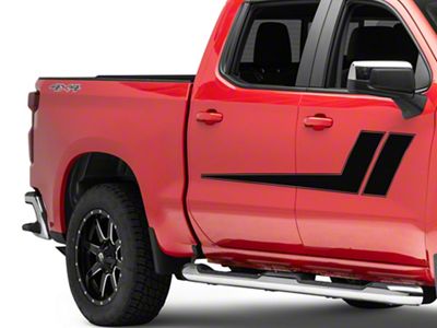 SEC10 Vertical Side Stripes; Gloss Black (99-24 Silverado 1500)