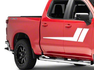 SEC10 Vertical Side Stripes; White (99-24 Silverado 1500)