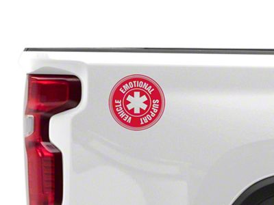 SEC10 Emotional Support Vehicle Decal; Red (Universal; Some Adaptation May Be Required)