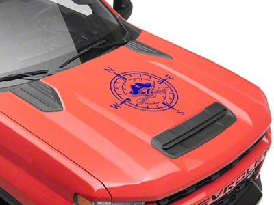SEC10 Pirate Compass Hood Decal; Blue (Universal; Some Adaptation May Be Required)