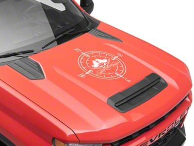 SEC10 Pirate Compass Hood Decal; White (Universal; Some Adaptation May Be Required)