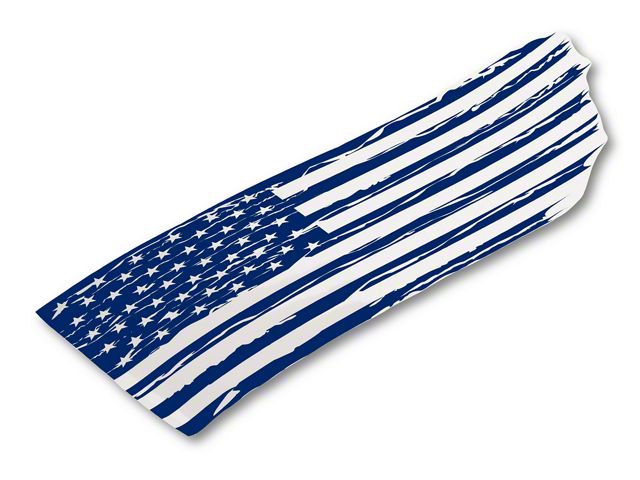 SEC10 Tailgate Flag Distressed Wave Decal; Blue (Universal; Some Adaptation May Be Required)