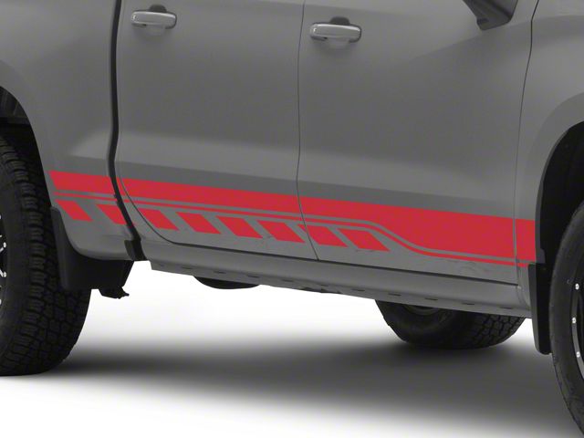 Universal Rocker Stripes SEC10 Silverado 3500 Dash and Striped Rocker Stripes; Red T601749 ...