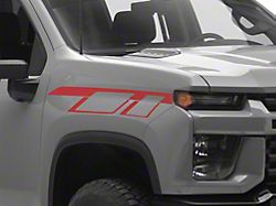 SEC10 Geometric Hash Mark; Red Carbon (20-26 Silverado 3500 HD)