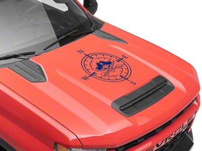 SEC10 Pirate Compass Hood Decal; Blue (Universal; Some Adaptation May Be Required)