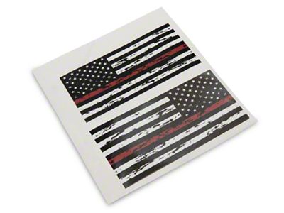 SEC10 Small Distressed Flag Decals; Red Line (Universal; Some Adaptation May Be Required)