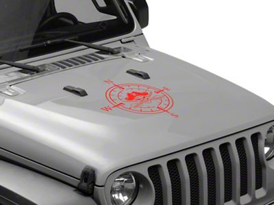 SEC10 Small Pirate Compass Decals; Gloss Black (Universal; Some Adaptation May Be Required)