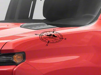 SEC10 Small Pirate Compass Decals; Matte Black (Universal; Some Adaptation May Be Required)