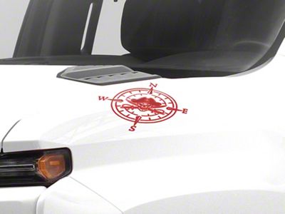SEC10 Small Pirate Compass Decals; Red (Universal; Some Adaptation May Be Required)