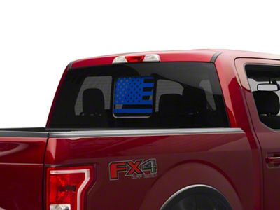 SEC10 Middle Window American Flag Decal; Blue (99-25 F-250 Super Duty)