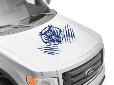 SEC10 Bear Claw Hood Decal; Blue (Universal; Some Adaptation May Be Required)