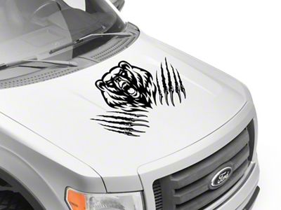 SEC10 Bear Claw Hood Decal; Gloss Black (Universal; Some Adaptation May Be Required)