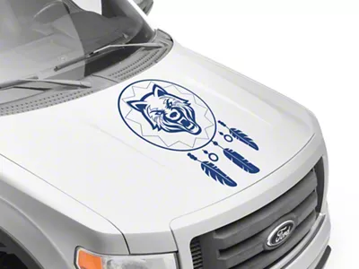 SEC10 Dream Catcher Wolf Hood Decal; Blue (Universal; Some Adaptation May Be Required)